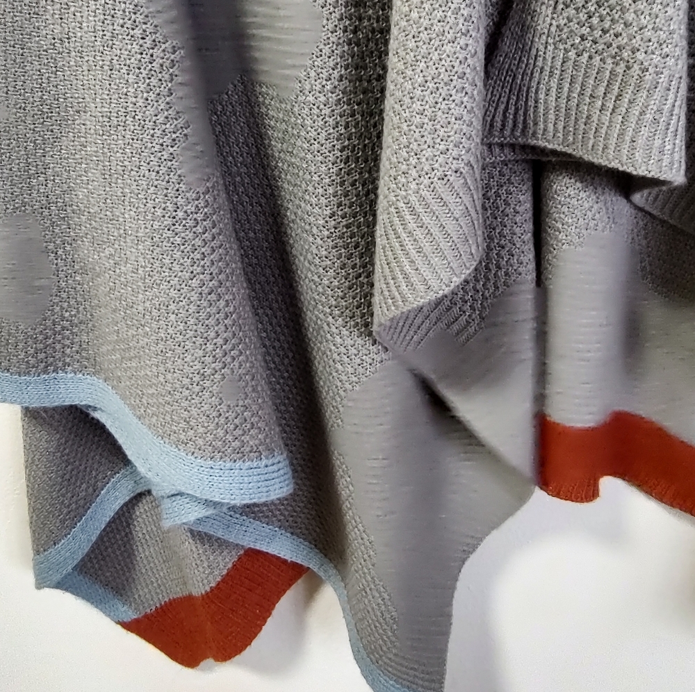 Verloop Shawl Wrap Shrug Knit Scarf Cover Up Grey Pink Blue Poncho Cardigan OS - Picture 11 of 15
